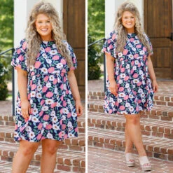 Easy Peasy Babydoll Dress, Navy -Chic Soul Store 4 c477a549 c751 438b be0f f311ac54cc7f