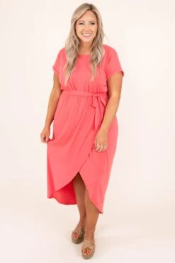 Crossing Paths Dress, Coral 10 Crossing Paths Dress, Coral -Chic Soul Store 5 14 9160