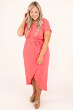 Crossing Paths Dress, Coral