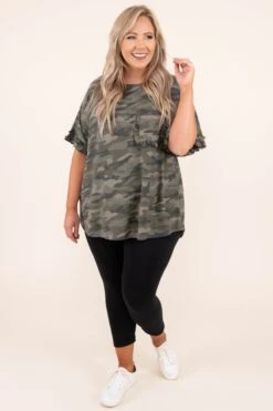 In Hiding Top, Olive -Chic Soul Store 5 19 9474