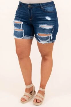 Little Firecracker Shorts, Dark Wash