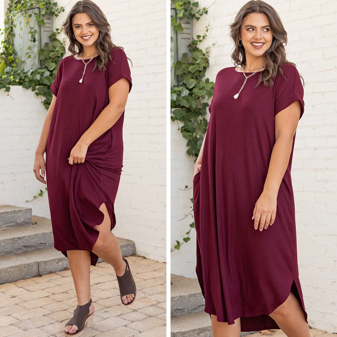 Here We Go Again Dress, Burgundy 8 Here We Go Again Dress, Burgundy - Image 6
