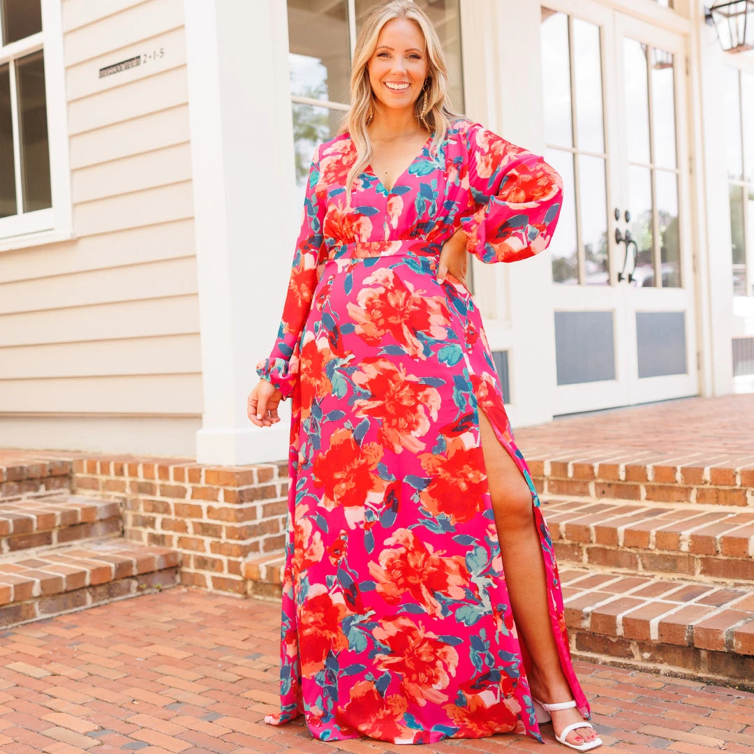 Way Too Complicated Maxi Dress, Fuchsia Multi 8 Way Too Complicated Maxi Dress, Fuchsia Multi - Image 6