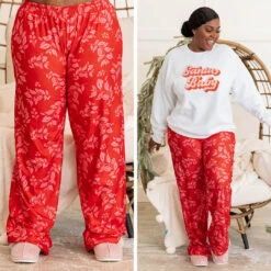 Holiday Happy Pajama Pants, Red -Chic Soul Store 55 59a500d2 0605 43dd a68a f0a8ebb82de3