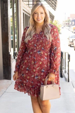 Midnight Train To Georgia Dress, Burgundy