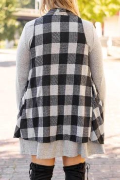 Me, Myself And I Cardigan, Black-Taupe -Chic Soul Store 5E1A0278