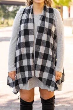 Me, Myself And I Cardigan, Black-Taupe -Chic Soul Store 5E1A0279