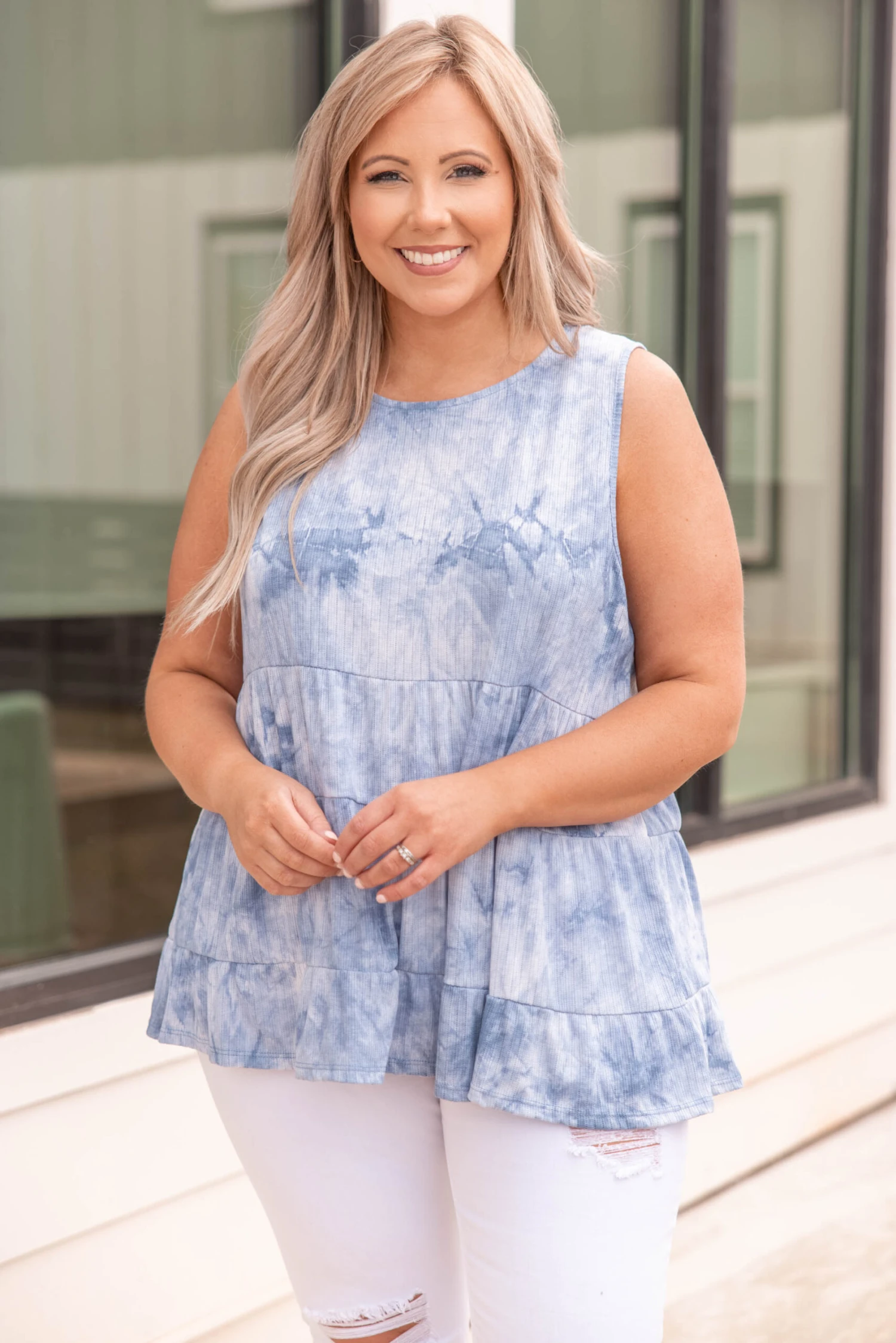 Heart Of The Oasis Tank, Denim Blue 3 Heart Of The Oasis Tank, Denim Blue