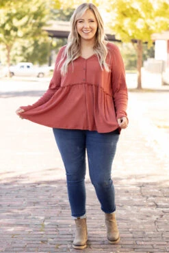 When I Look In Your Eyes Top, Brick -Chic Soul Store 5E1A0846 4c52c8b0 36d4 4e63 b630 1e9cdb7dcfe8