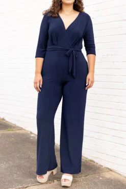 Me In My Suit Jumpsuit, Navy -Chic Soul Store 5E1A1269 Edit