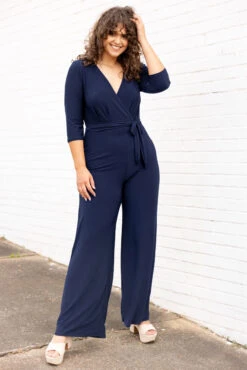 Me In My Suit Jumpsuit, Navy -Chic Soul Store 5E1A1272 Edit