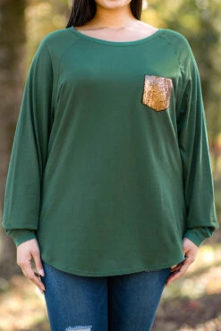 Curved Hem Slouchy Dolman Tunic, Hunter Green Sequin 17 Curved Hem Slouchy Dolman Tunic, Hunter Green Sequin -Chic Soul Store 5E1A1626 Edit