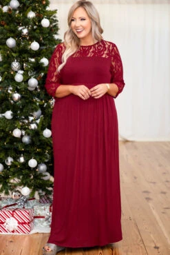 Looking Elegant Maxi Dress, Burgundy -Chic Soul Store 5E1A1899