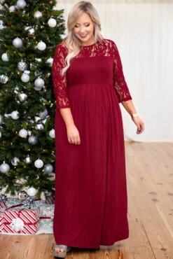 Looking Elegant Maxi Dress, Burgundy -Chic Soul Store 5E1A1901