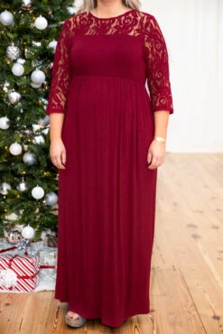 Looking Elegant Maxi Dress, Burgundy -Chic Soul Store 5E1A1908