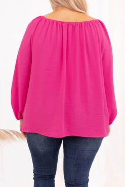 Changing Myself Blouse, Hot Pink -Chic Soul Store 5E1A2362