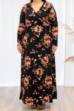 Flowers Of Fall Dress, Black -Chic Soul Store 5E1A2681