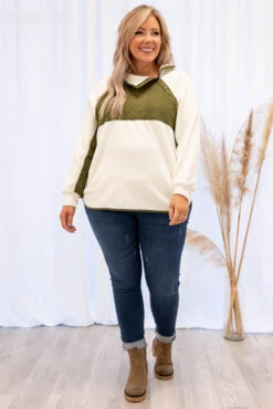 Not The Same Pullover, Olive -Chic Soul Store 5E1A2750