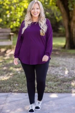 Curved Hem Slouchy Dolman Tunic, Plum Sequin 17 Curved Hem Slouchy Dolman Tunic, Plum Sequin -Chic Soul Store 5E1A2803