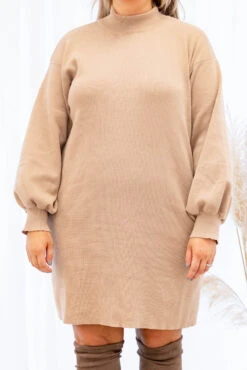 Brunch Chic Sweater Dress, Taupe -Chic Soul Store 5E1A2840 Edit