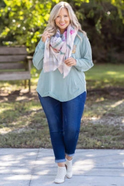 Curved Hem Slouchy Dolman Tunic, Mineral Mint Sequin 18 Curved Hem Slouchy Dolman Tunic, Mineral Mint Sequin -Chic Soul Store 5E1A3042 2