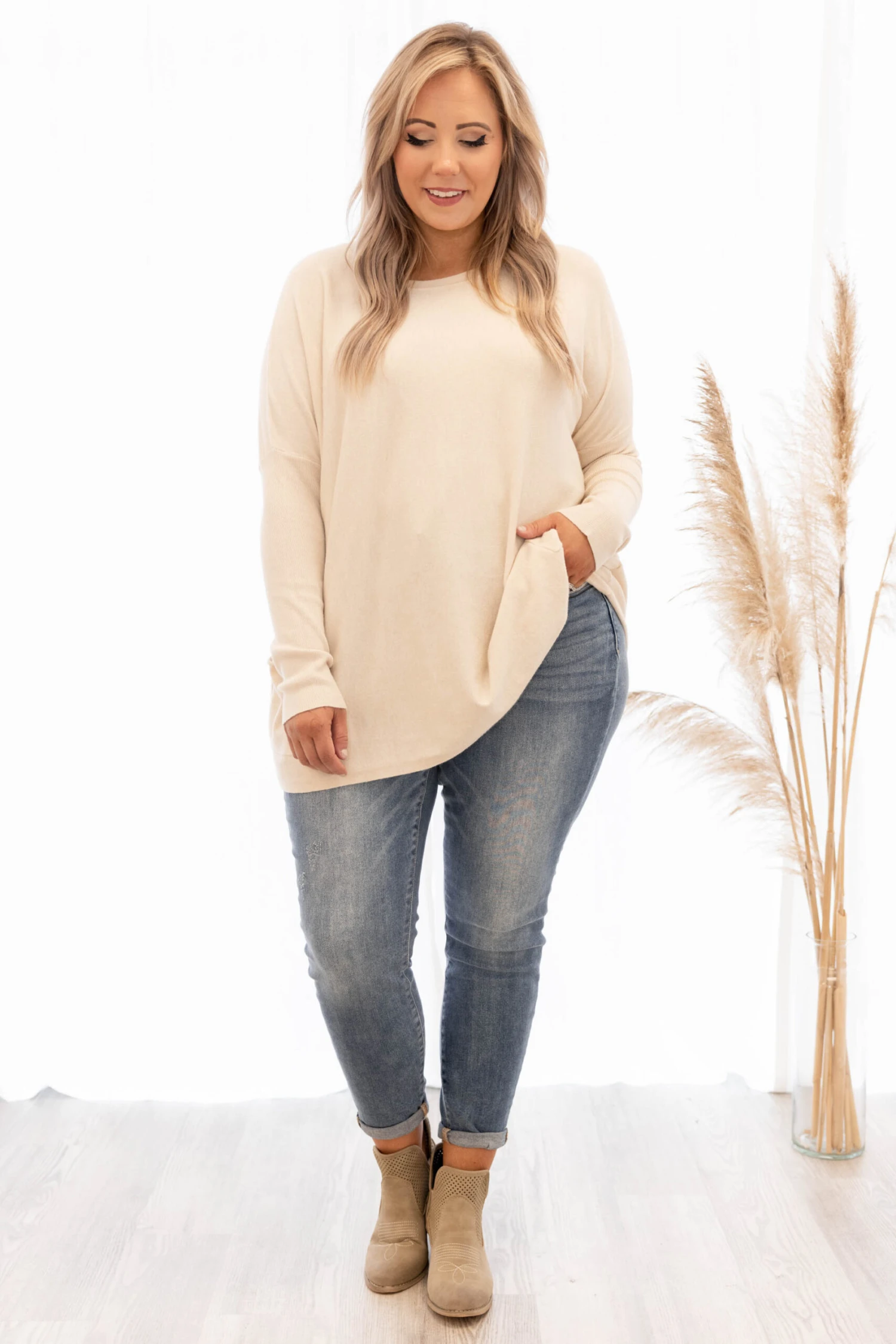 The Thrill Of The Day Sweater, Oatmeal 5 The Thrill Of The Day Sweater, Oatmeal - Image 3