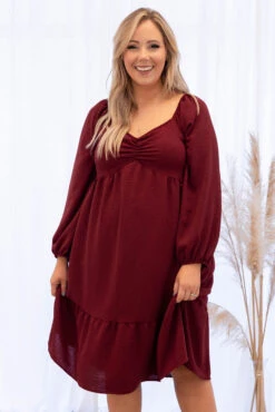 Back Where It Started Dress, Wine