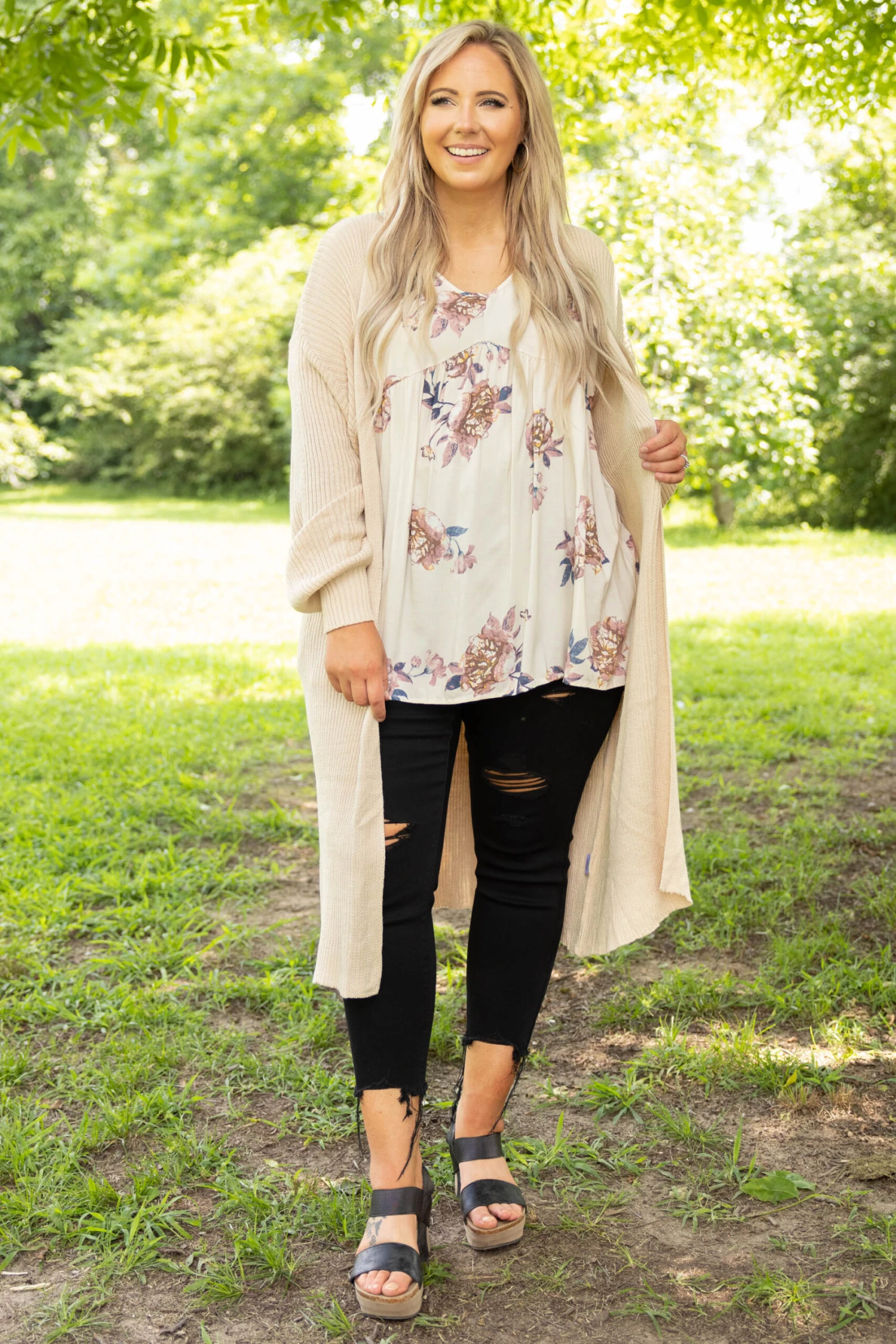 Let's Roll Out Cardigan, Sand 4 Let's Roll Out Cardigan, Sand - Image 2