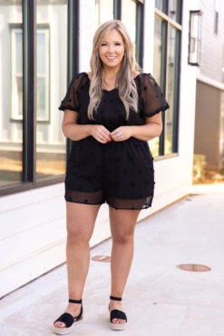 Timeless Essence Romper, Black -Chic Soul Store 5E1A3414 Edit