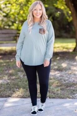Curved Hem Slouchy Dolman Tunic, Mineral Mint Sequin 16 Curved Hem Slouchy Dolman Tunic, Mineral Mint Sequin -Chic Soul Store 5E1A3539