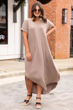 Crossroad Ahead Dress, Light Brown -Chic Soul Store 5E1A3812 Edit