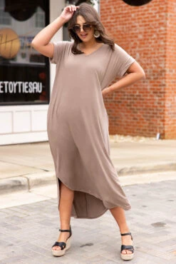 Crossroad Ahead Dress, Light Brown -Chic Soul Store 5E1A3813 Edit