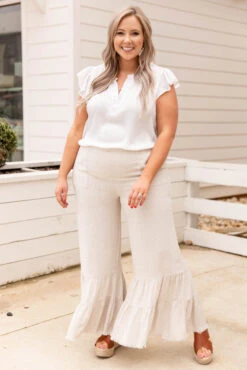 Take Time Pants, Oatmeal -Chic Soul Store 5E1A3948 Edit