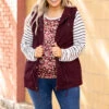 So Carefree Vest, Dark Burgundy -Chic Soul Store 5E1A4429