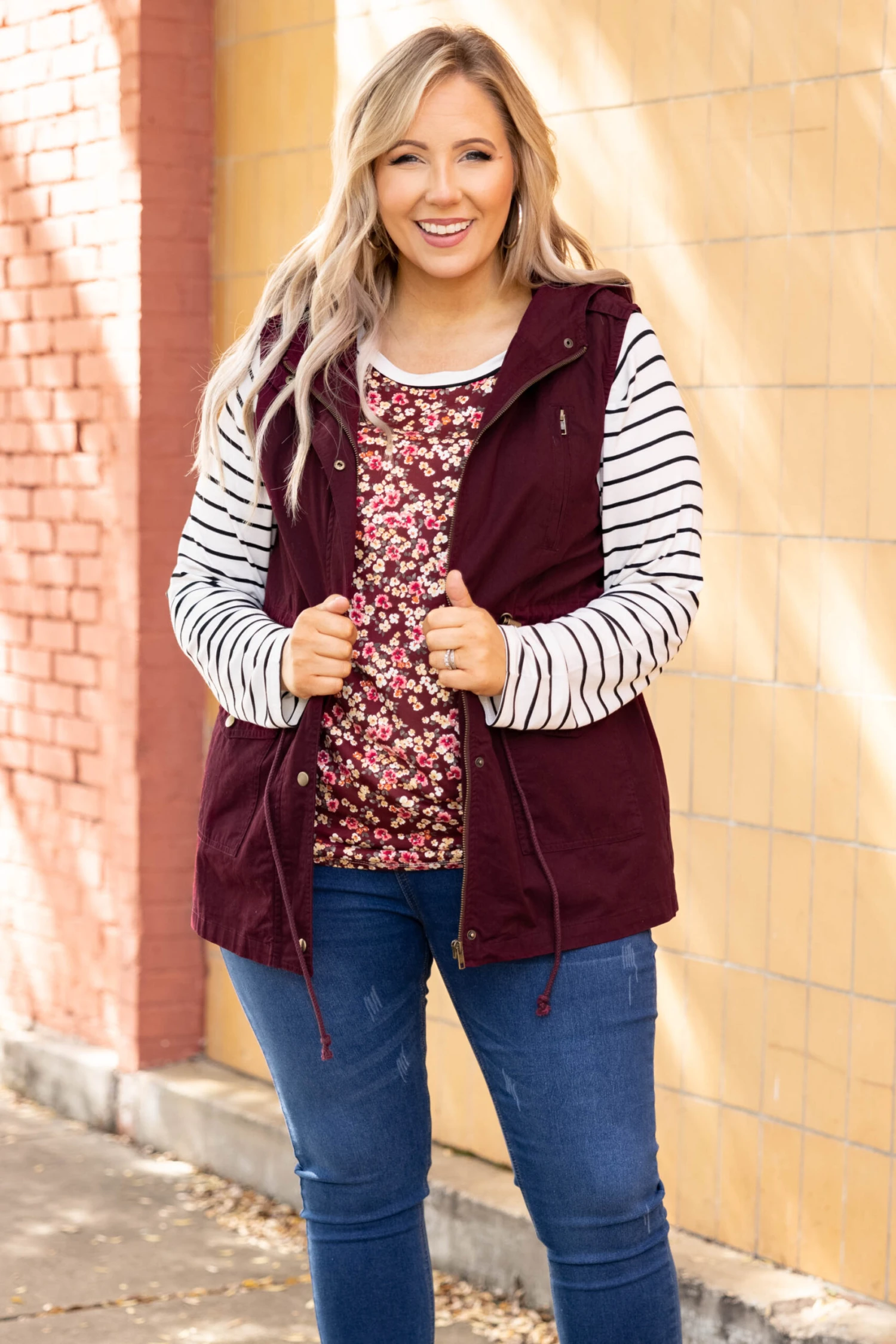So Carefree Vest, Dark Burgundy 3 So Carefree Vest, Dark Burgundy