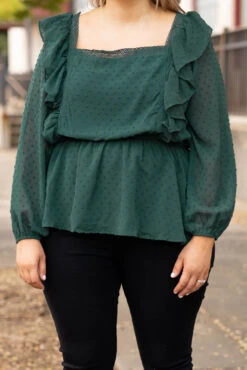 Somebody Like You Top, Hunter Green -Chic Soul Store 5E1A4607