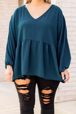 This Is Real, This Is Me Top, Teal -Chic Soul Store 5E1A5343