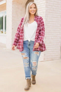 Cruising Through Life Top, Burgundy -Chic Soul Store 5E1A5472