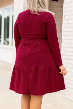The Parents Would Be Proud Dress, Burgundy -Chic Soul Store 5E1A5518