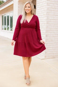 The Parents Would Be Proud Dress, Burgundy -Chic Soul Store 5E1A5522