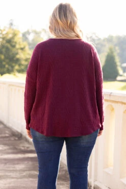 Want You Around Top, Wine -Chic Soul Store 5E1A6101