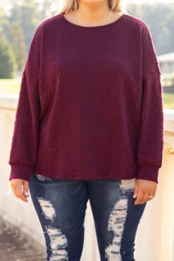 Want You Around Top, Wine -Chic Soul Store 5E1A6102