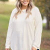 Curved Hem Slouchy Dolman Tunic, Ivory -Chic Soul Store 5E1A6436 Edit Edit