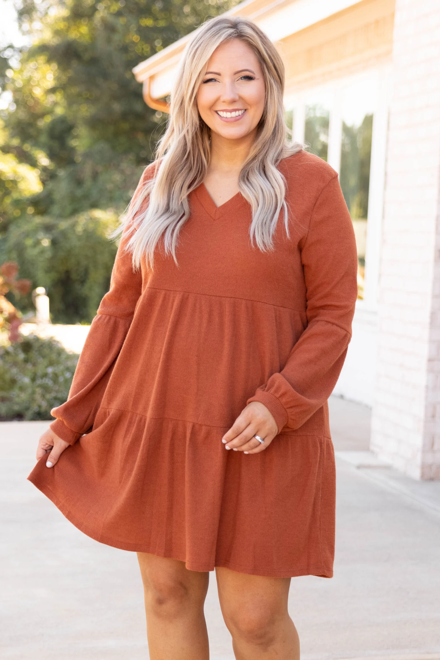 Now Add The Details Dress, Cognac 3 Now Add The Details Dress, Cognac