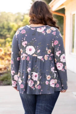 Automatic Floral Love Top, Navy -Chic Soul Store 5E1A6816