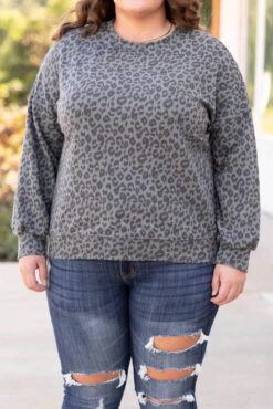 The Wild Side Sweatshirt, Charcoal -Chic Soul Store 5E1A6846