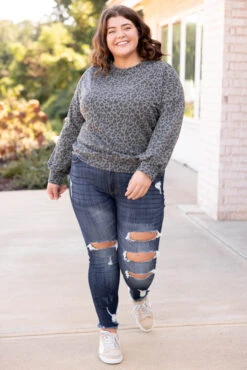 The Wild Side Sweatshirt, Charcoal -Chic Soul Store 5E1A6850