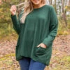 Snow Whispers Tunic, Hunter Green -Chic Soul Store 5E1A7236 Edit