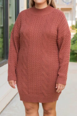 Naughty Or Spice Dress, Red Bean -Chic Soul Store 5E1A7245 Edit