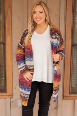By The Way Cardigan, Burgundy Multi